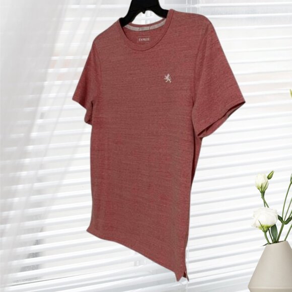 Express Men's Light Red Heathered Stretch T-Shirt - Size Medium - Picture 3 of 11